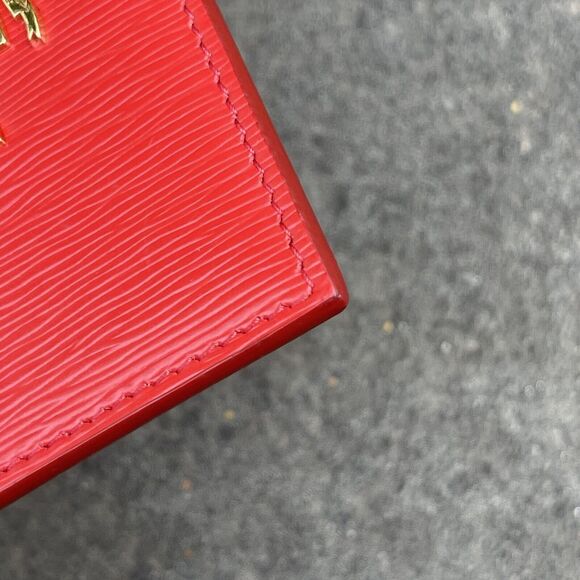 Prada Card Holder Vitello Move Red And Gold 3 Cc - Picture 8 of 11